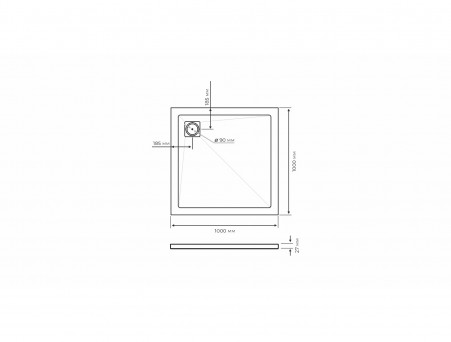 Душевой Поддон «Taliente» Низкий, Прямоугольный, Литьевой Мрамор, Белый Матовый, 100х100 (PTA-ST-100Wstone)