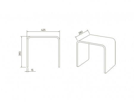 Стул для Душа «Veconi» Прозрачный, 39х42.5х28 (ST-AC-1T)