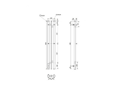 Полотенцесушитель Электрический «Apextermo» Delta, I-образный, 15x80см, Белый Матовый (DL10181WM)