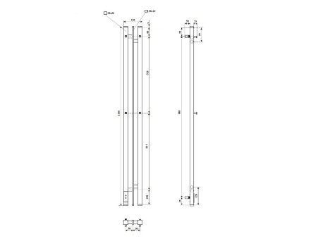 Полотенцесушитель Электрический «Apextermo» Delta, I-образный, 15x110см, Белый Матовый (DL10111WM)