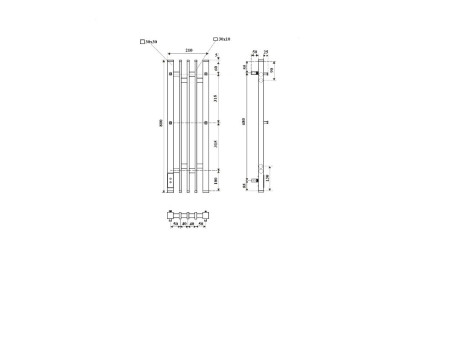 Полотенцесушитель Электрический «Apextermo» Delta, I-образный, 20x80см, Серый (DL10183GF)