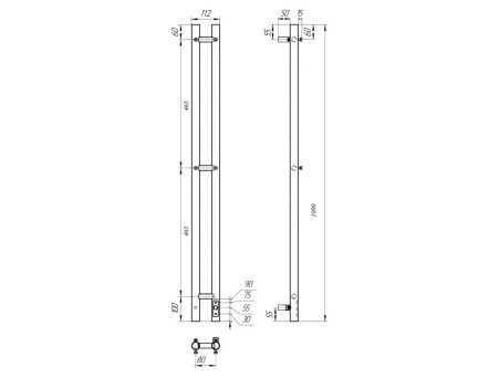 Полотенцесушитель Электрический «Apextermo» Luna, I-образный, 10x110см, Белый Матовый (LN10111WM)