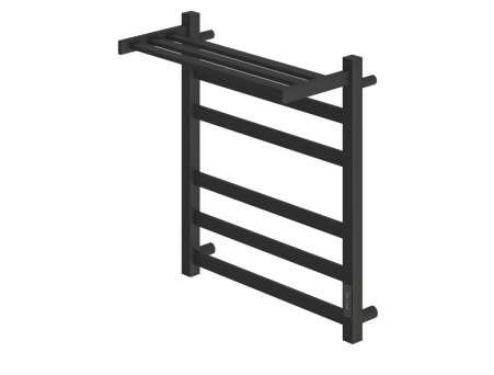 Полотенцесушитель Электрический «Apextermo» Terra, Лесенка, с Полкой, 50x60см, Черный Матовый (TR01165BM)