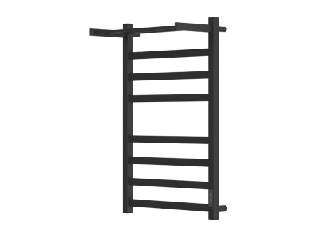 Полотенцесушитель Электрический «Apextermo» Terra, Лесенка, с Полкой, 50x80см, Черный Матовый (TR01185BM)