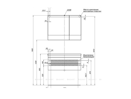 Зеркало-Шкаф «Aquanet» Нота 90 Венге (00159110)
