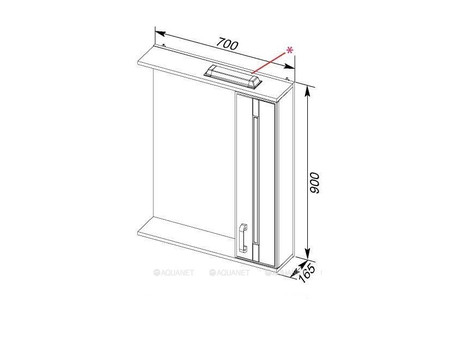 Зеркало-Шкаф «Aquanet» Рондо 70 Белый Антик (00196771)