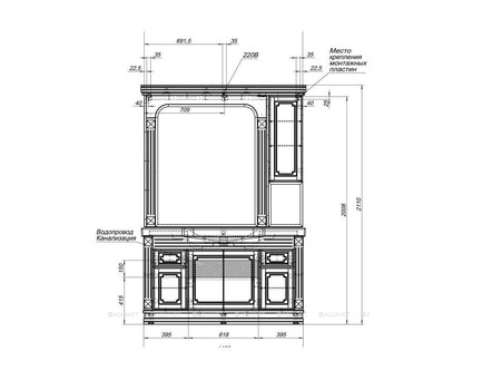 Зеркало-Шкаф «Aquanet» Фредерика 140 Белый (00171012)