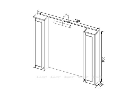Зеркало-Шкаф «Aquanet» Честер 105 Белый, Золото (00186084)