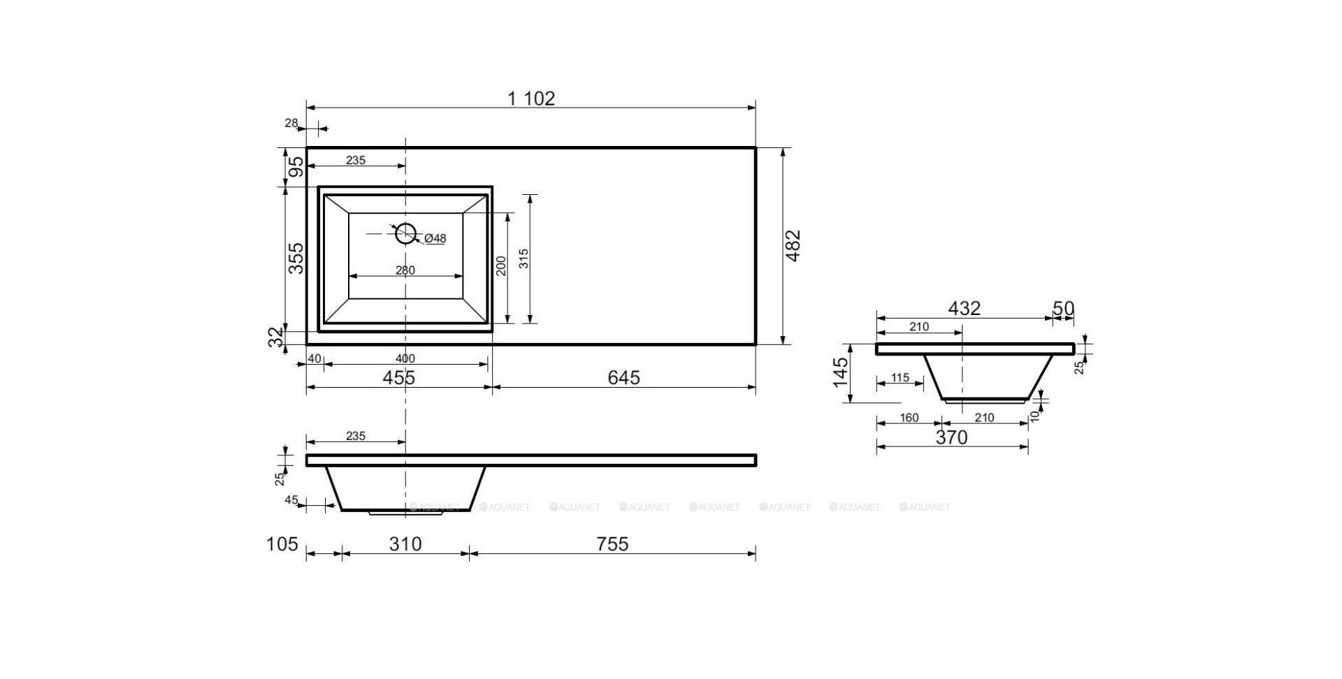 тумба даллас 110 с раковиной и столешницей