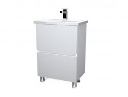 Тумба с Раковиной «MarkaOne» Aris 60н, Белый Глянец (4604613337001)