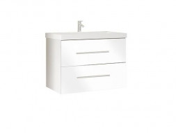 Тумба с Раковиной «MarkaOne» Mix 60п, Белый Глянец, Ручки Рейлинг (4604613322649)