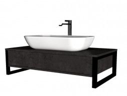 Тумба с Раковиной «MarkaOne» Grunge Loft 80п Бетон Темно-серый, 1 Ящик (4604613351960)