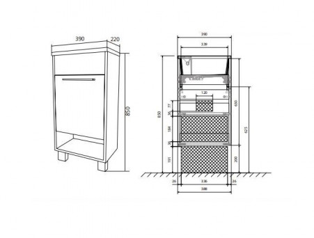 Тумба с Раковиной «MarkaOne» Lira 40н, Белый Глянец L (4604613348304)