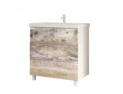 Тумба с Раковиной «MarkaOne» Mix 80н Бетон Push (4604613327484)