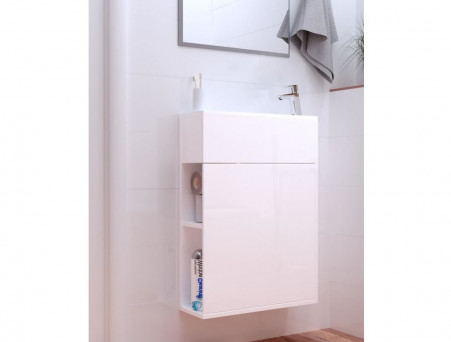 Тумба с Раковиной «MarkaOne» Stretto 50п, Белый Глянец R (4604613004200)