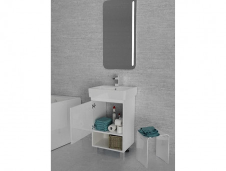 Тумба с Раковиной «MarkaOne» Tera 55н, Белый Глянец (4604613337070)