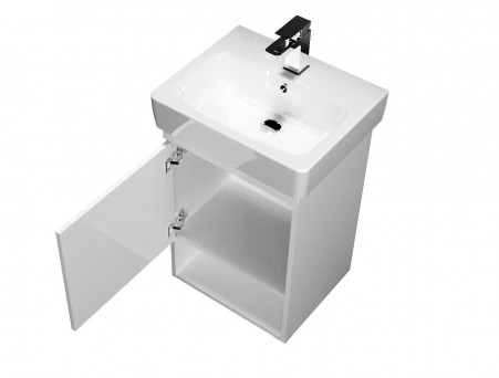 Тумба с Раковиной «MarkaOne» Tera 55н, Белый Глянец (4604613337070)