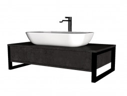 Тумба с Раковиной «MarkaOne» Grunge Loft 90п Бетон Темно-серый, 1 Ящик (4604613352158)