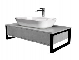 Тумба с Раковиной «MarkaOne» Grunge Loft 100п Бетон светлый, 1 Ящик (4604613348724)