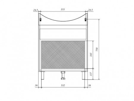 Тумба с Раковиной «MarkaOne» Вита 65н, Белый Глянец, 3 Ящика (4604613317263)