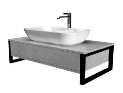 Тумба с Раковиной «MarkaOne» Grunge Loft 80п Бетон светлый, 1 Ящик (4604613345594)