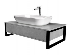 Тумба с Раковиной «MarkaOne» Grunge Loft 90п Бетон светлый, 1 Ящик (4604613352141)