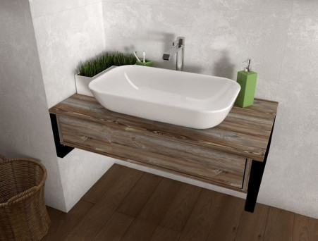 Тумба с Раковиной «MarkaOne» Grunge Loft 80п, Дуб Намибия, 1 Ящик (4604613352134)