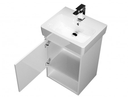 Тумба с Раковиной «MarkaOne» Tera 50н, Белый Глянец (4604613337063)