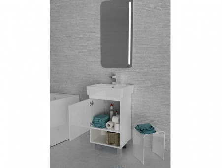 Тумба с Раковиной «MarkaOne» Tera 50н, Белый Глянец (4604613337063)