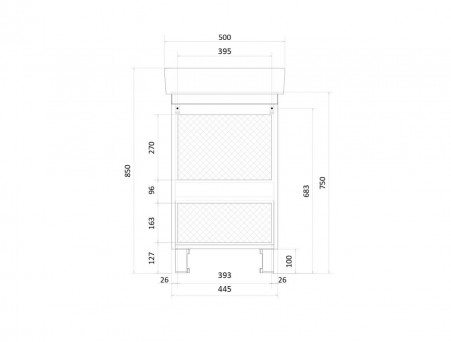 Тумба с Раковиной «MarkaOne» Tera 50н, Белый Глянец (4604613337063)