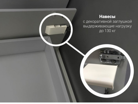 Тумба с Раковиной «MarkaOne» соната 58п, Белый Глянец, 2 Ящика (4604613327415)