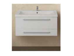 Тумба с Раковиной «MarkaOne» соната 58п, Белый Глянец, 2 Ящика (4604613317294)