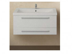 Тумба с Раковиной «MarkaOne» соната 90п, Белый Глянец, 2 Ящика (4604613322083)