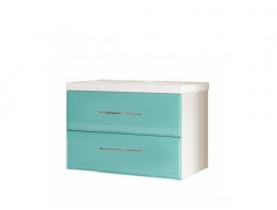 Тумба с Раковиной «MarkaOne» Mix 80п стекло Бирюзовый Рейлинг (4604613327514)