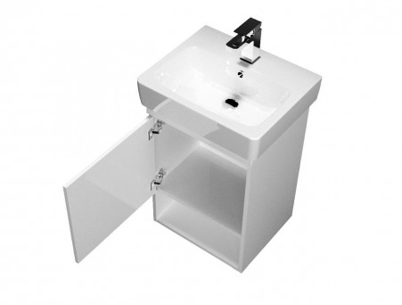 Тумба с Раковиной «MarkaOne» Tera 60н, Белый Глянец (4604613337087)