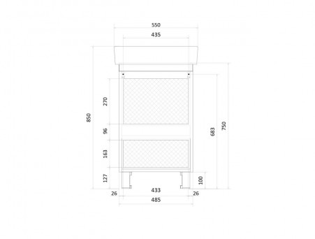 Тумба с Раковиной «MarkaOne» Tera 55н, Дуб Сонома (4604613340773)