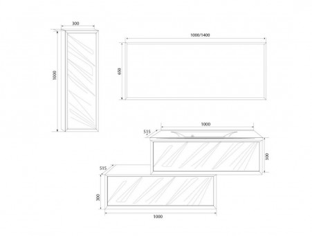 Тумба с Раковиной «MarkaOne» Glace 100п White (4604613332631)