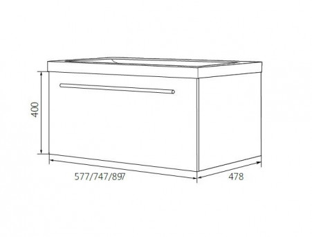 Тумба с Раковиной «MarkaOne» соната 75п, Белый Глянец, 1 Ящик (4604613322373)