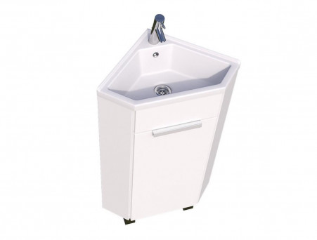 Тумба с Раковиной «MarkaOne» Penta 37x37н, Белый Глянец Угловая (4680043353354)