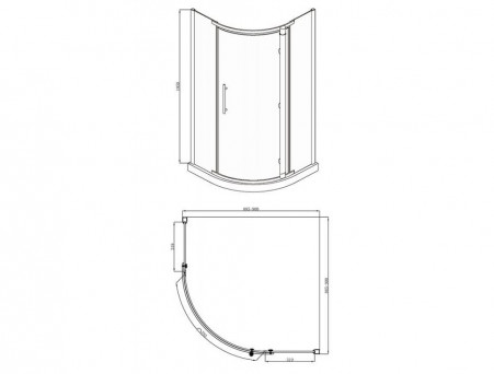 Душевой Уголок «Bravat» Black Line 90x90x195 L/R (BS090.1110A)