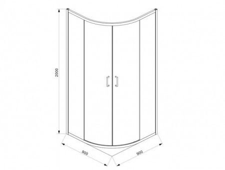 Душевой Уголок «Bravat» Black Line 90x90x200 (BS090.1201B)
