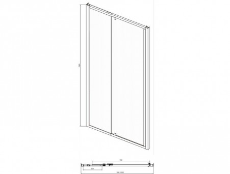 Душевая Дверь «Bravat» в Нишу Line 100x200 L/R (BD100.4112A)