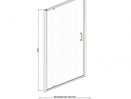Душевая Дверь «Bravat» в Нишу Black Line 90x200 L/R (BD100.4111B)