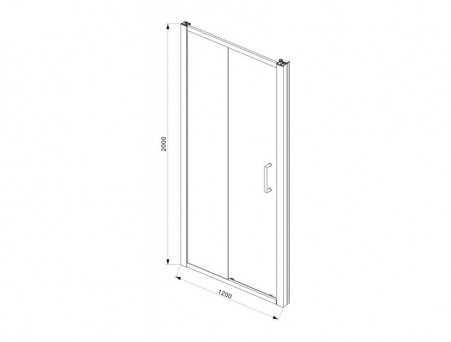 Душевая Дверь «Bravat» в Нишу Black Line 120x200 L/R (BD120.4101B)