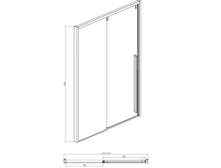 Душевая Дверь «Bravat» в Нишу Slim Line 120x195 L/R (BD120.4105A)