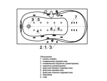 Акриловая Ванна «Aquatek» Мартиника 180х90 (MAR180-0000068)
