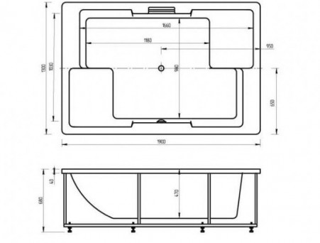 Акриловая Ванна «Aquatek» Дорадо 190х130 (DOR190-0000002)