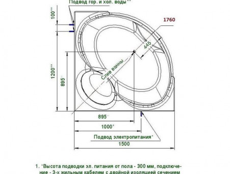 Акриловая Ванна «Aquatek» Эпсилон 150х150 (EPS150-0000066)