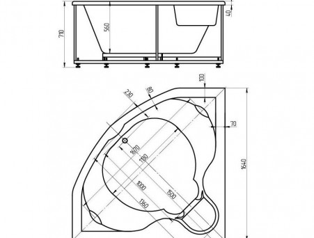 Акриловая Ванна «Aquatek» Сириус 164х164 (SIR164-0000002)