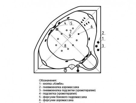 Акриловая Ванна «Aquatek» Сириус 164х164 (SIR164-0000002)